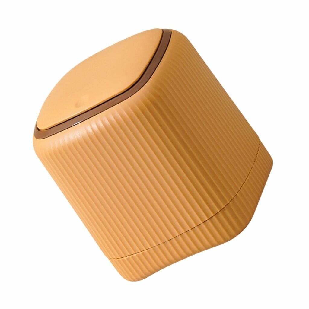 Современная настольная урна с защитной крышкой от запахов для дома офиса спальни Оранжевый