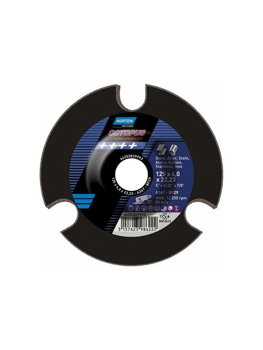 Круг зачистной Norton Octopus 125х40х2223 P60