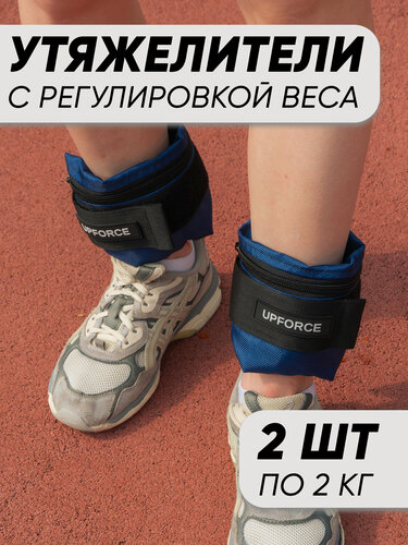 Изображение товара Разборные утяжелители для ног и рук UPFORCE, синий 2 шт по 2 кг