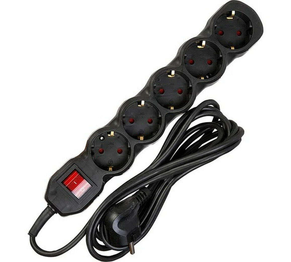 Сетевой фильтр RUCELF 5 гн  1 8 м ПВС 3х0 75