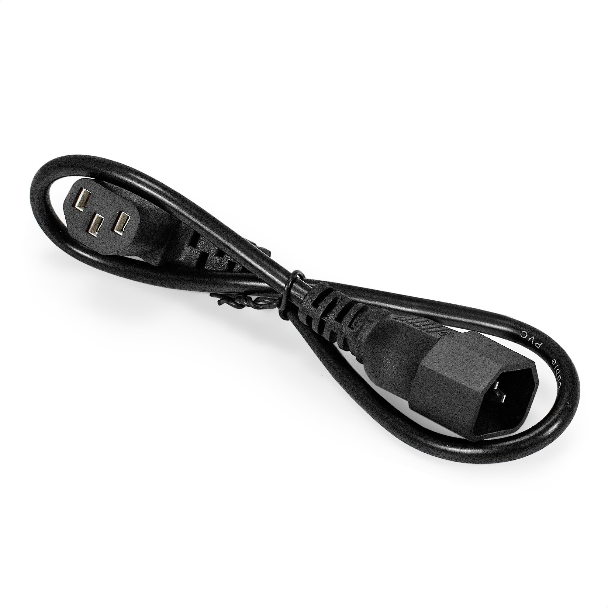 Кабель питания ExeGate Power EC-0.5P-С13(У)->С14/3x1.0Cu (С13 угловой->С14 VDE-250V-3*1.0mm2 медь черный 10A 0.5м) EX297748RUS