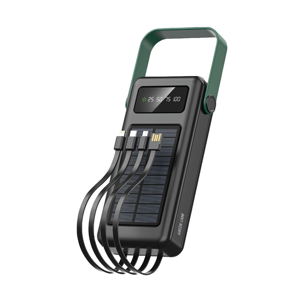 Портативный аккумулятор Green Lion Solar Max, 30000мАч, чёрный
