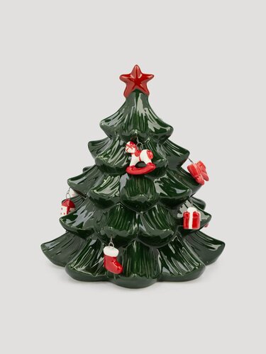 Изображение товара Статуэтка, 16 см, с подвесками, фарфор P, зеленая, Елка с игрушками, Christmas style