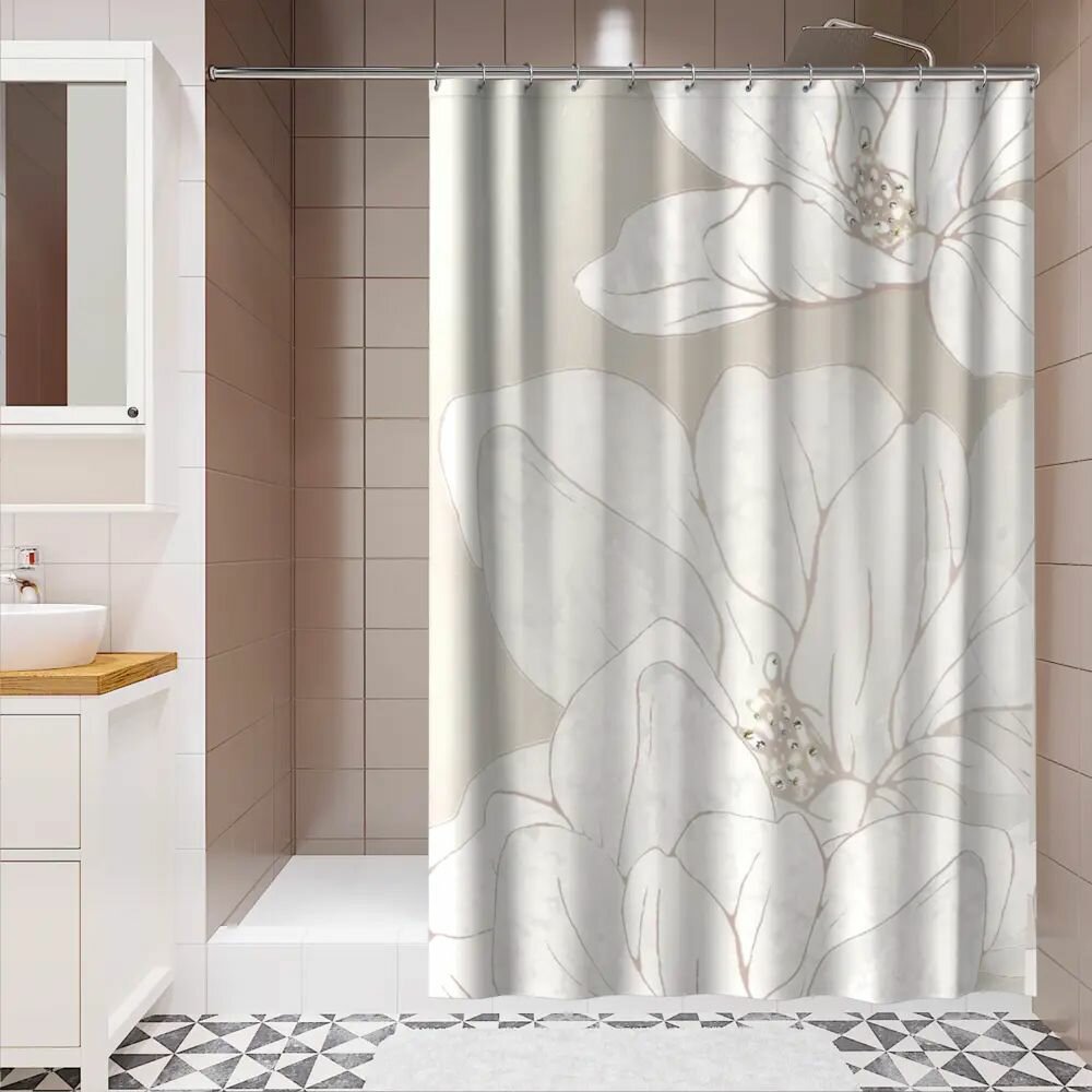 Штора для ванной Tellaro 180x200 см полиэстер цвет бежевый