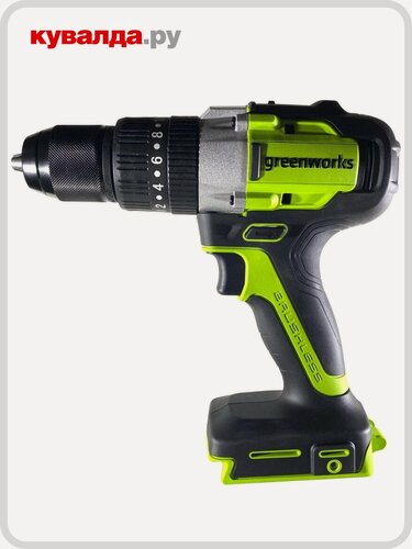 Изображение товара Дрель-шуруповерт аккумуляторная GREENWORKS GD24DD60 ударная, без АКБ и ЗУ