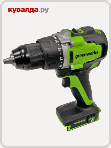Изображение товара Дрель-шуруповерт аккумуляторная GREENWORKS GD24DD90, бесщеточная без АКБ и ЗУ