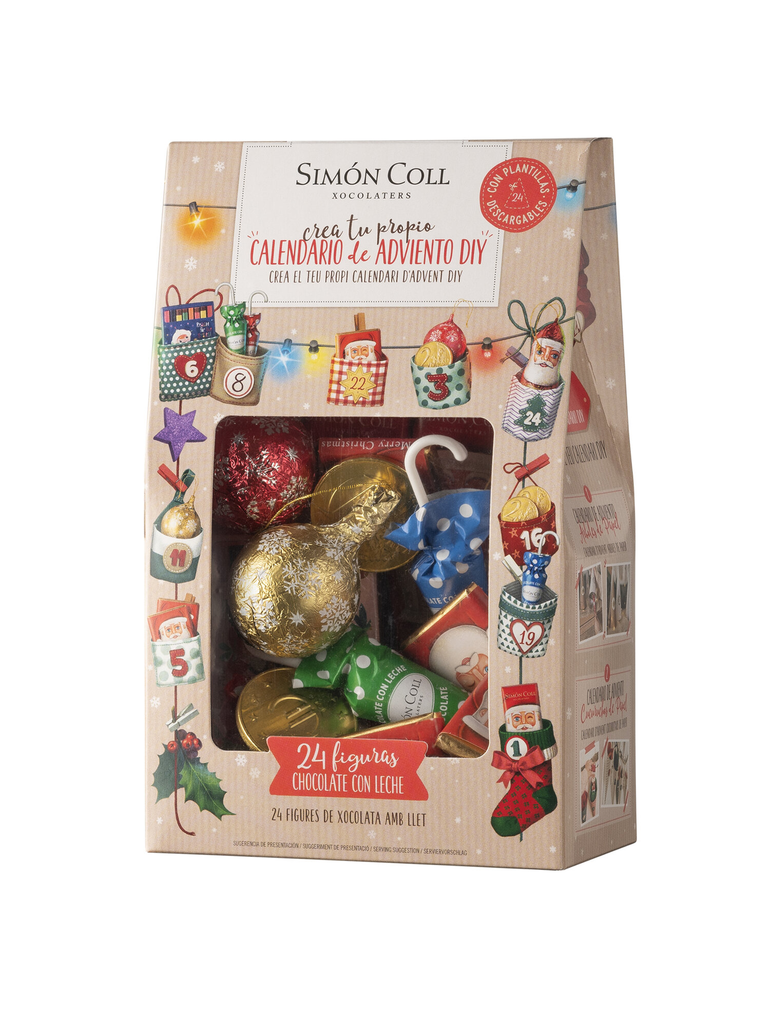Адвент-календарь Simon Coll "Гирлянда" из молочного шоколада 24 фигурки Испания 2157г