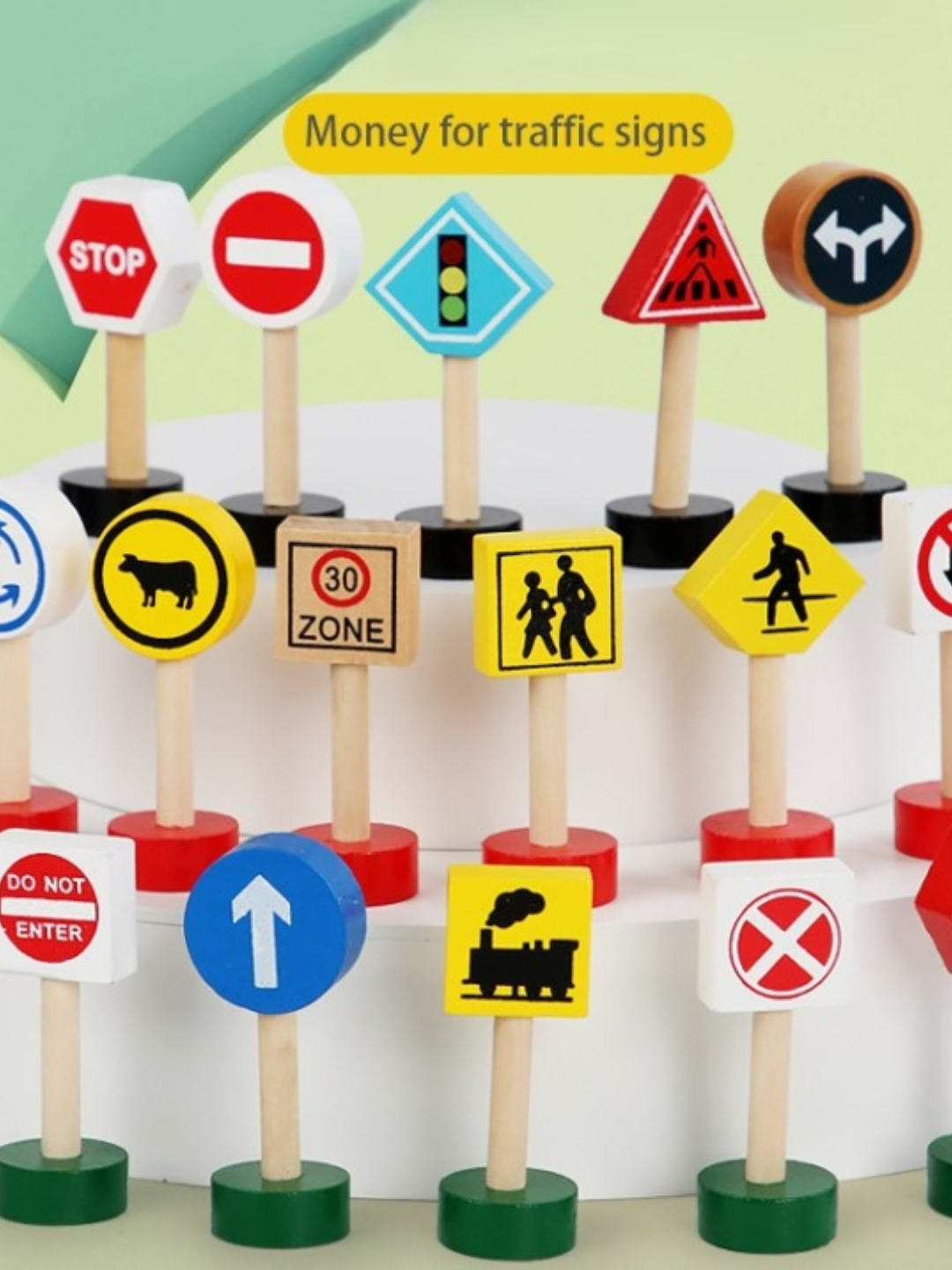 Набор деревянных дорожных знаков для детей — набор игрушечных дорожных знаков из 16 предметов