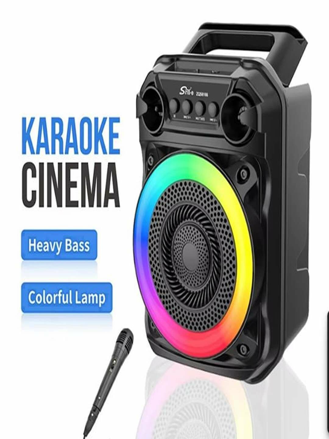 Беспроводная Bluetooth колонка с караоке ZQS-6166, чёрного цвета.