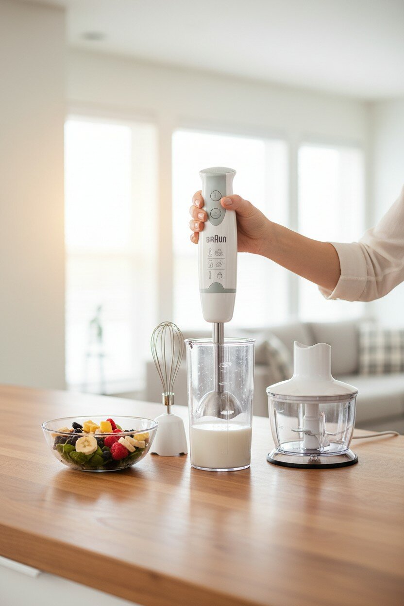 Погружной блендер Braun MQ5235WH белый/серый