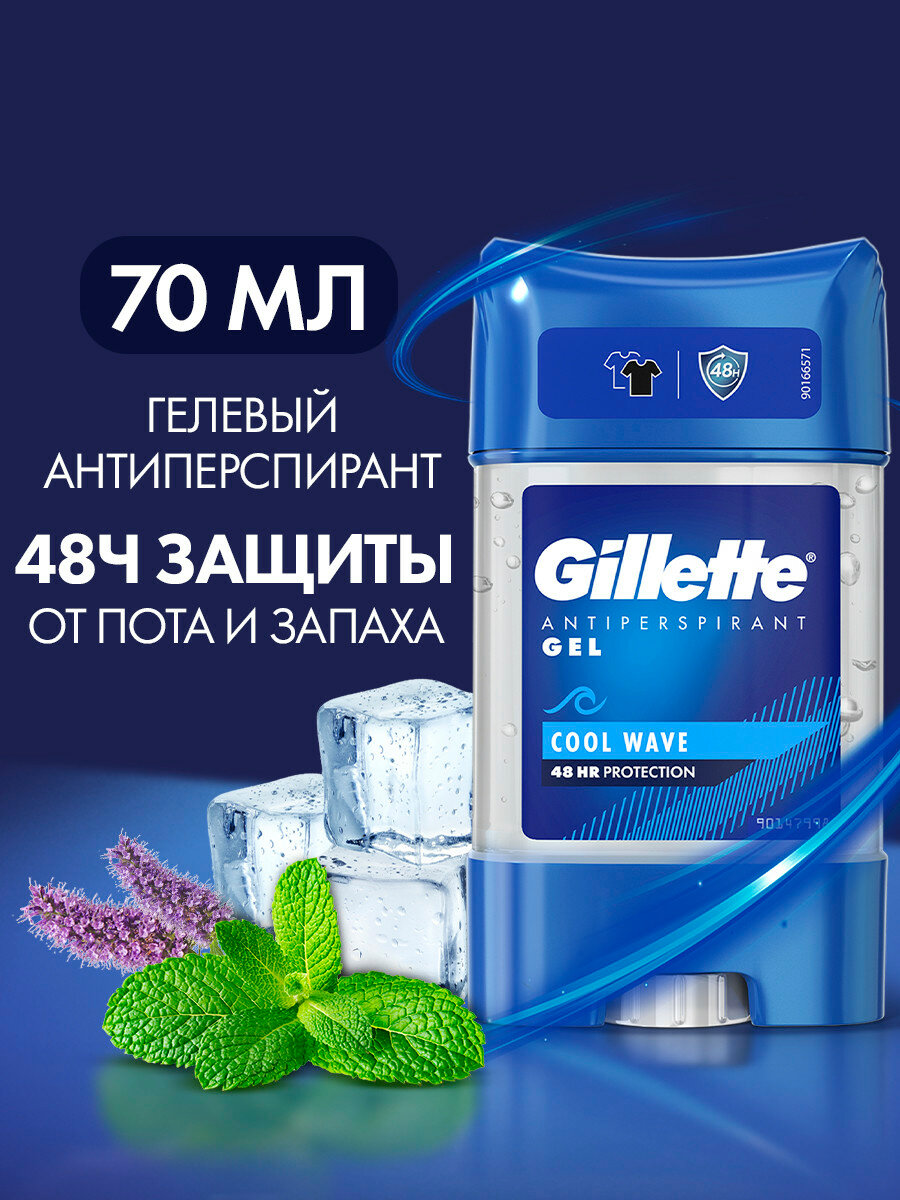 Gillette Дезодорант-антиперспирант гель Cool Wave 1 шт. 70 мл 1 шт. twist-up cool wave — фото 1