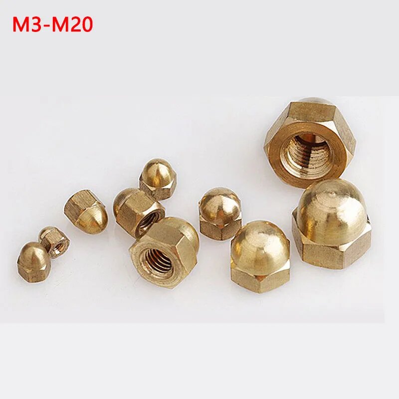 Декоративные полукруглые крышки из латуни M3-M20 (1/2/5 шт.)