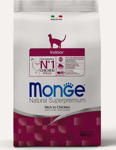 Изображение товара Сухой корм Monge Cat Daily Line Indoor для домашних кошек, из курицы 400 г