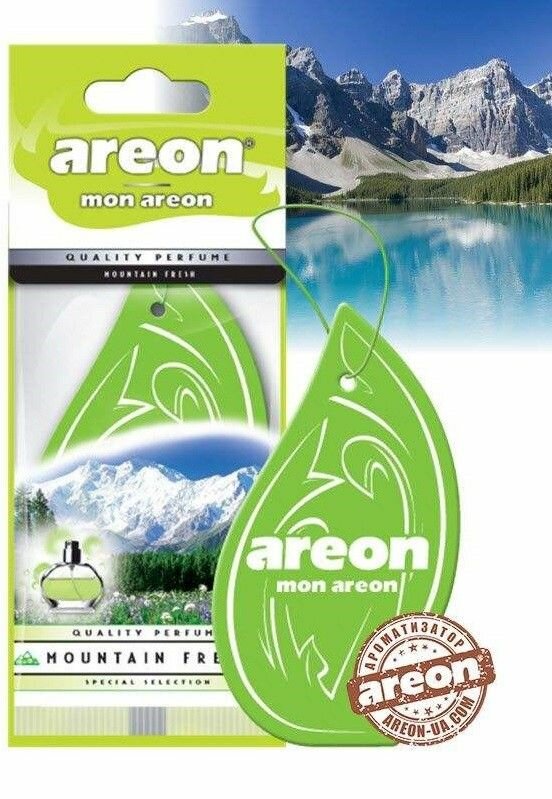 Ароматизатор подвесной (Mountain Fresh/Горный Фреш) "AREON" MON (картон)