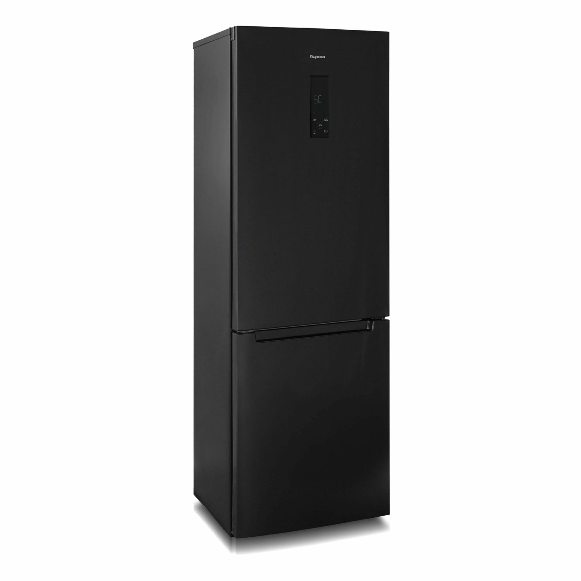 Холодильник двухкамерный No Frost Бирюса В960NF, 340л, высотой 1,9м, дисплей, черная нержавеющая сталь — фото 1