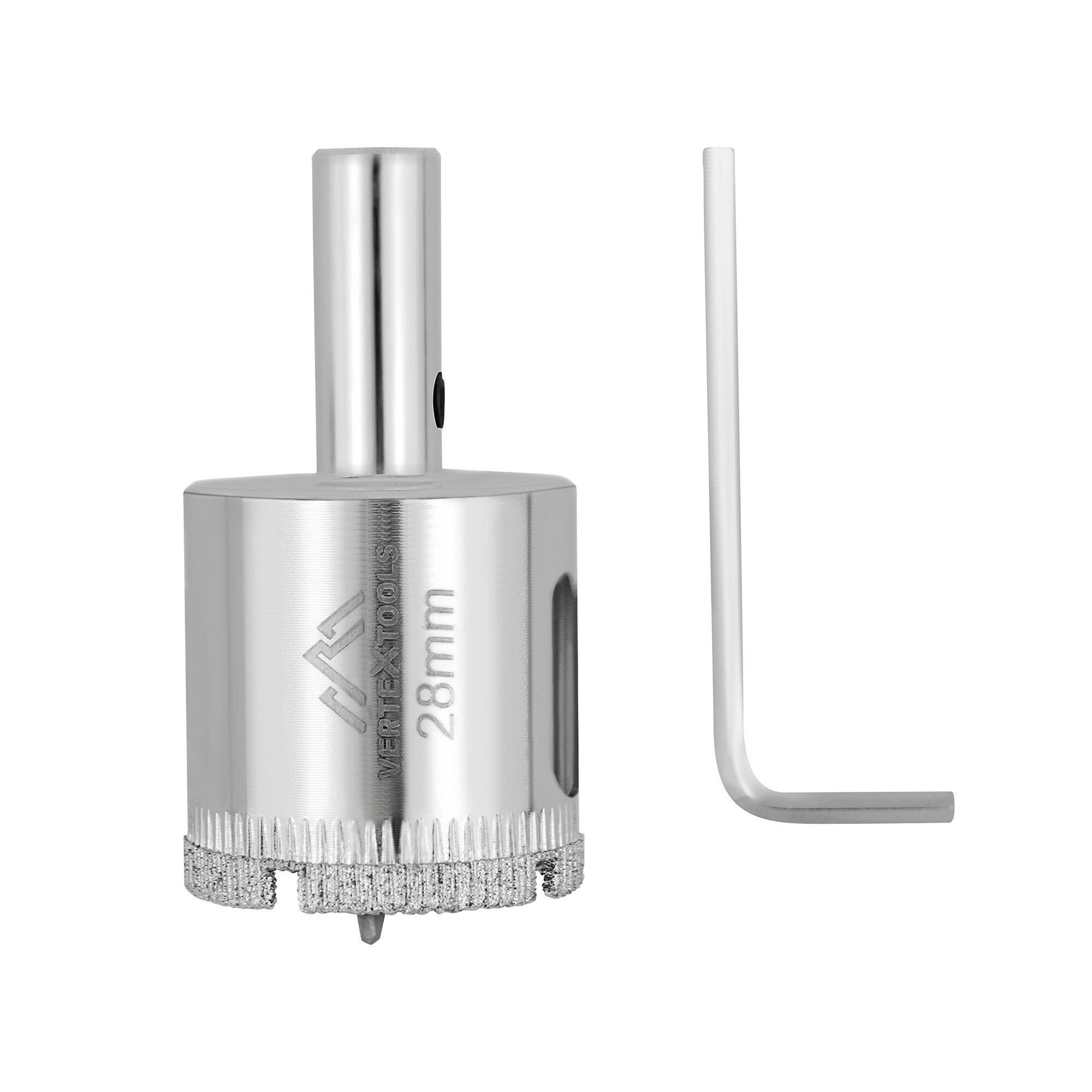 Коронка по стеклу и керамике 28X55 VertexTools с центрирующим сверлом, CRv