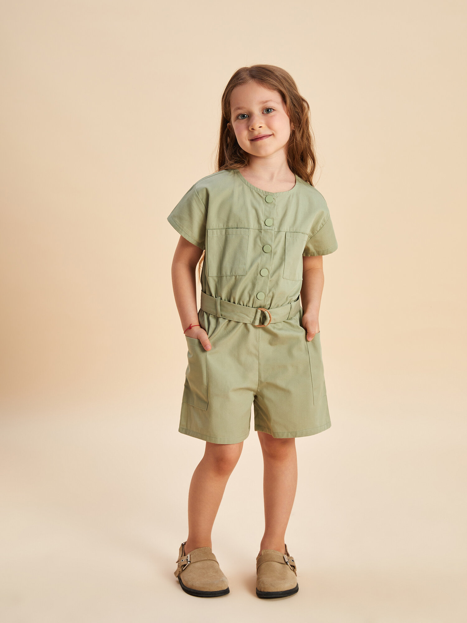 Комбинезон LC Waikiki, открытая стопа, размер 4-5 лет, зеленый