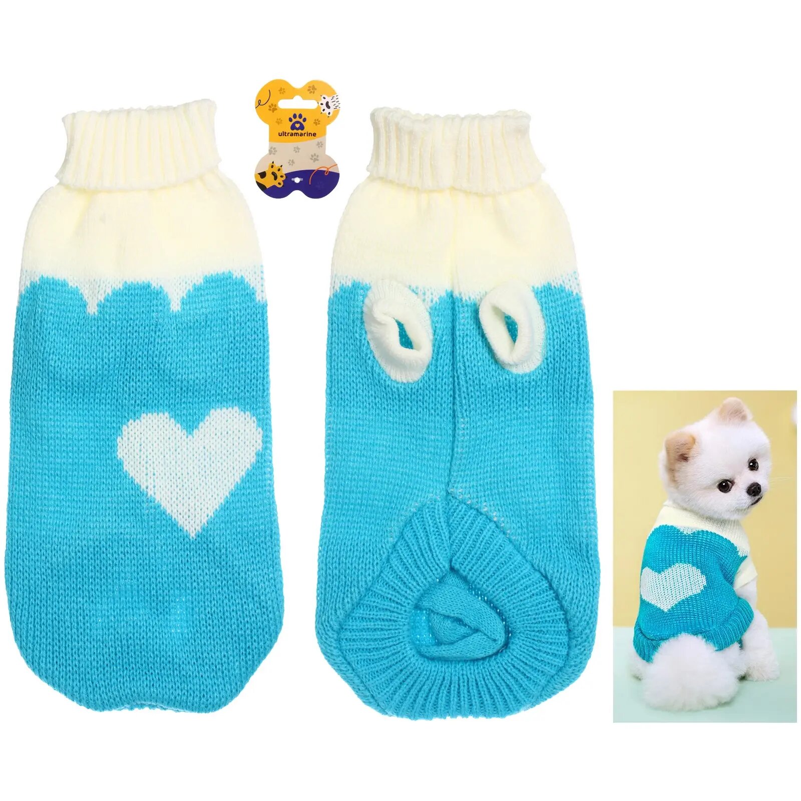 Свитер для собак и кошек «BRO Style » голубой размер M уютный и стильный