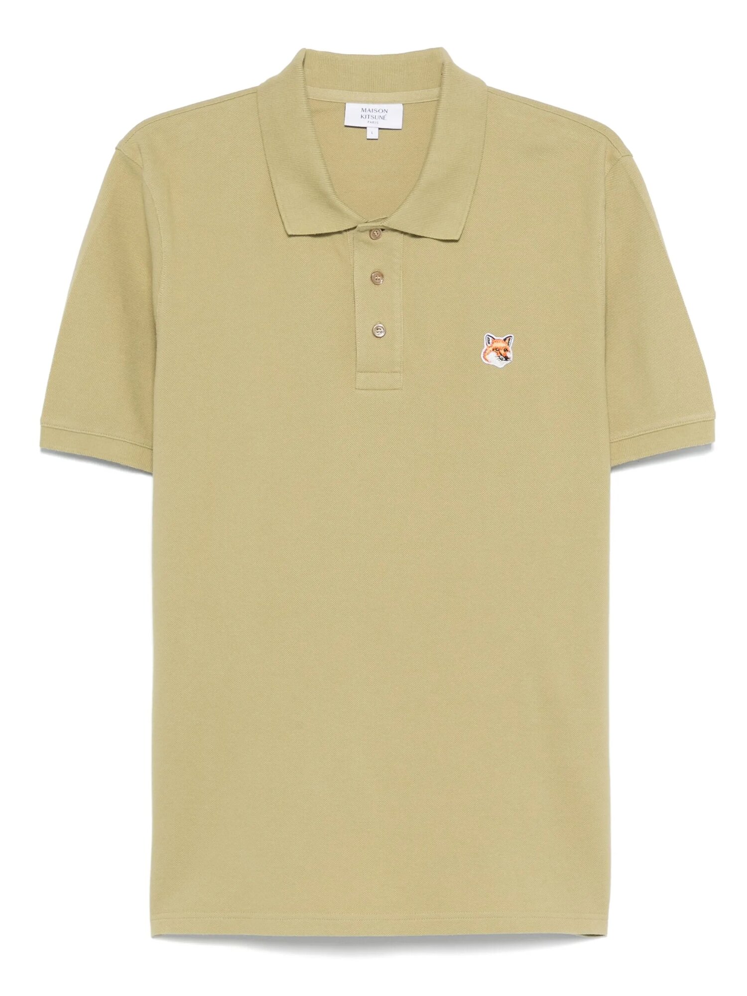 Поло Maison Kitsune Fox Head, размер XL, зелёный