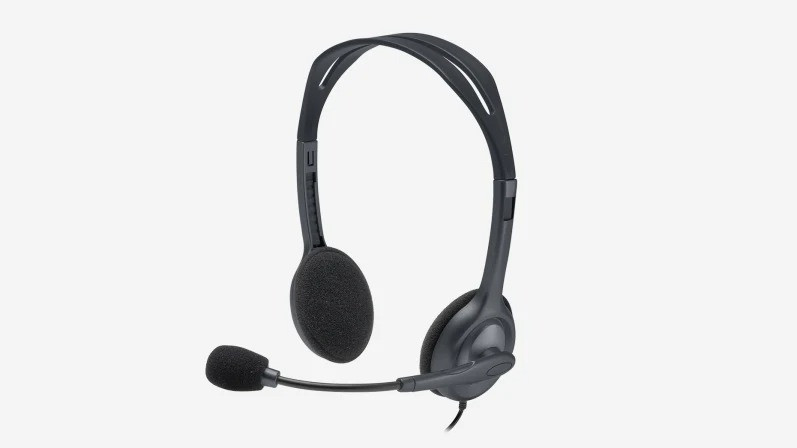Наушники Logitech Stereo Headset H111 проводные с микрофоном, компьютерная гарнитура, игровые — фото 1