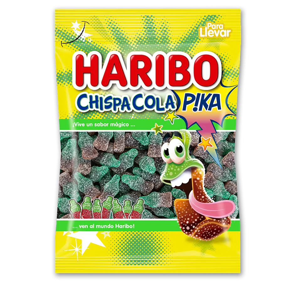 Мармелад жевательный кислый Haribo Chispa Cola Pika / Харибо Супер Кислая Кола, 2 шт по 100 гр. (Испания) — фото 1