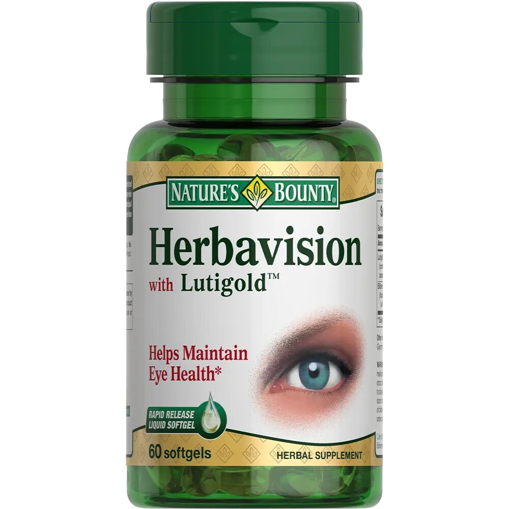 Картинки БАД Nature's Bounty Капсулы "Гербавижн и Лютиголд", 60 шт. Herbavision with Lutigold