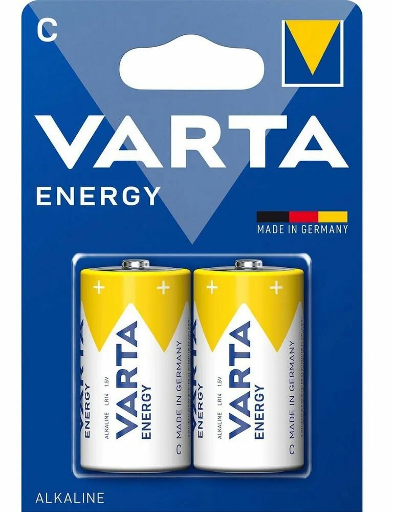 Батарейка VARTA C (LR14) Energy, 2 шт. (2 шт. в блистере), алкалиновая