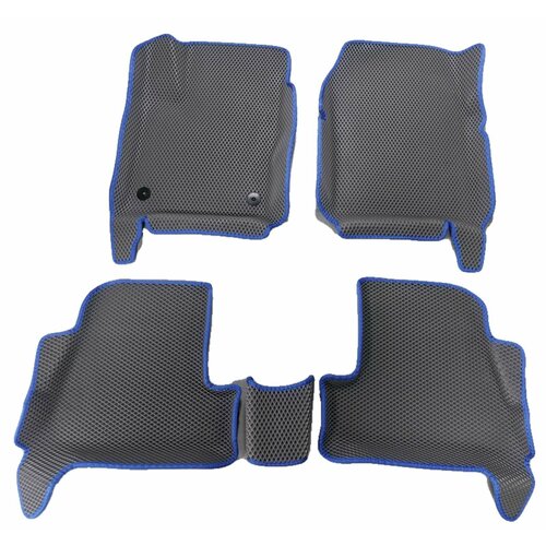 фото Ковры в салон 3d eva для ford focus 3 / форд фокус 3. цвет - серый. кант - синий. komatto