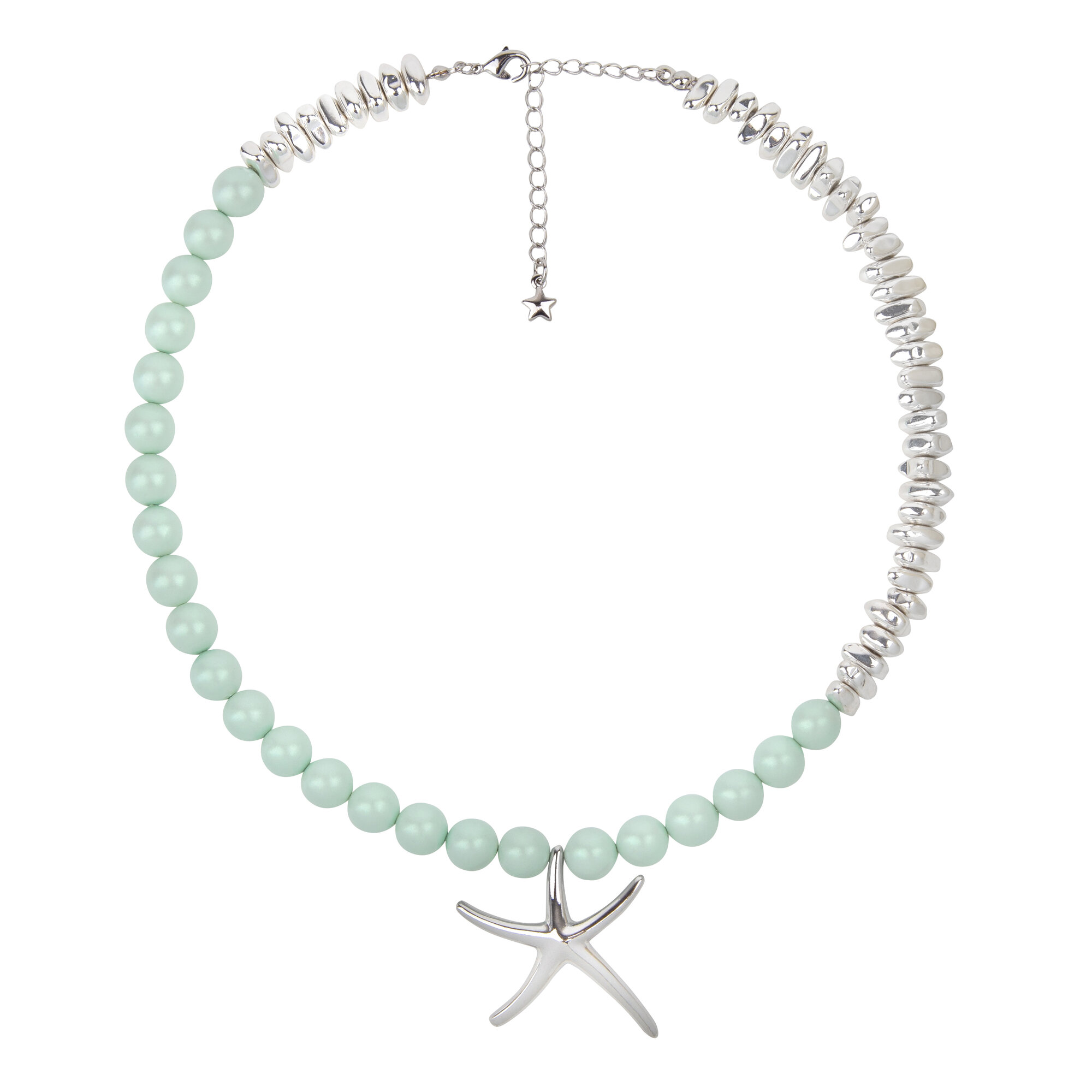 Колье gracefuldetail, длина 39 см, серебряный, розовый