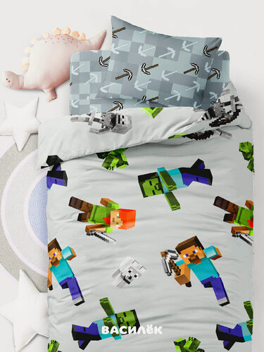 Изображение товара Детское постельное белье Василек юниор, Бязь, хлопок 100%, Кубический мир