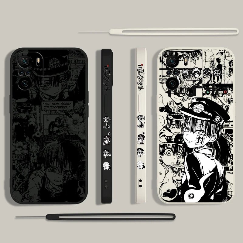 Изображение Унитаз Hanako Kun для Xiaomi Redmi Note 13 12 12Pro 11 11S 11T 10S 10 Pro Plus 5G чехол для телефона с жидкой левой веревкой, ZA7602CHS, Redmi Note 12 4G