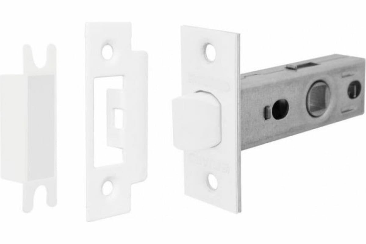 Дверная защелка Bussare бесшумная L 6-45 PLAST WHITE (Белый)