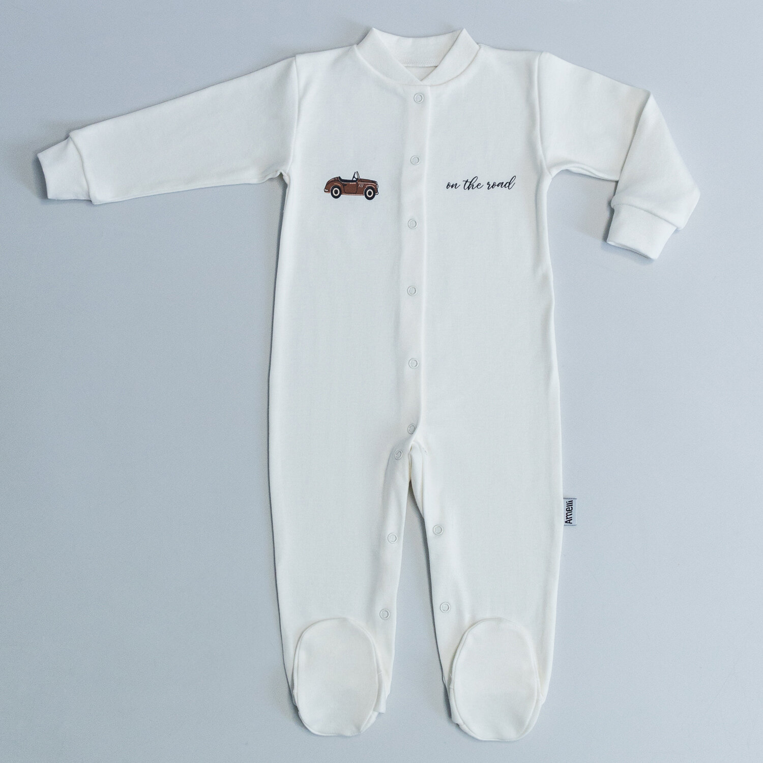 Комбинезон Amelli закрытая стопа размер 68 бежевый