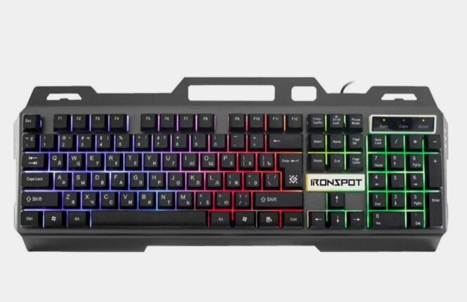 Игровая клавиатура Defender Iron Spot GK-320L, RGB подсветка, проводная