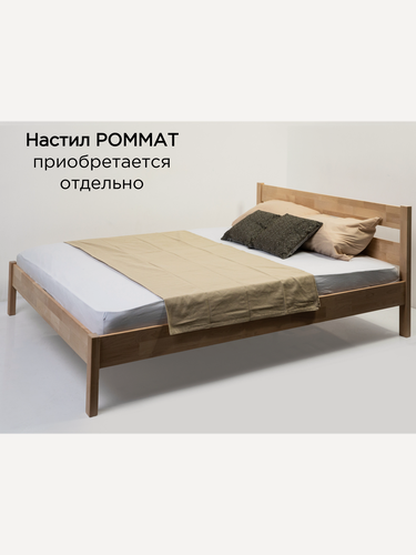 Изображение товара Двуспальная кровать Агата из массива березы, 140 х 200 см, без настила, цвет без покраски