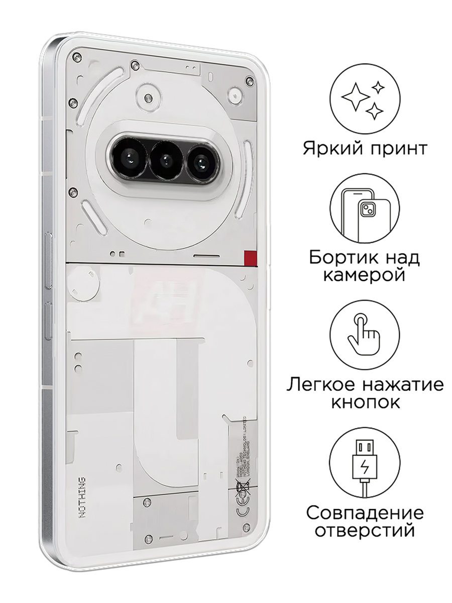Силиконовый чехол на Nothing Phone 3a / Нотинг Фон 3а прозрачный — фото 1