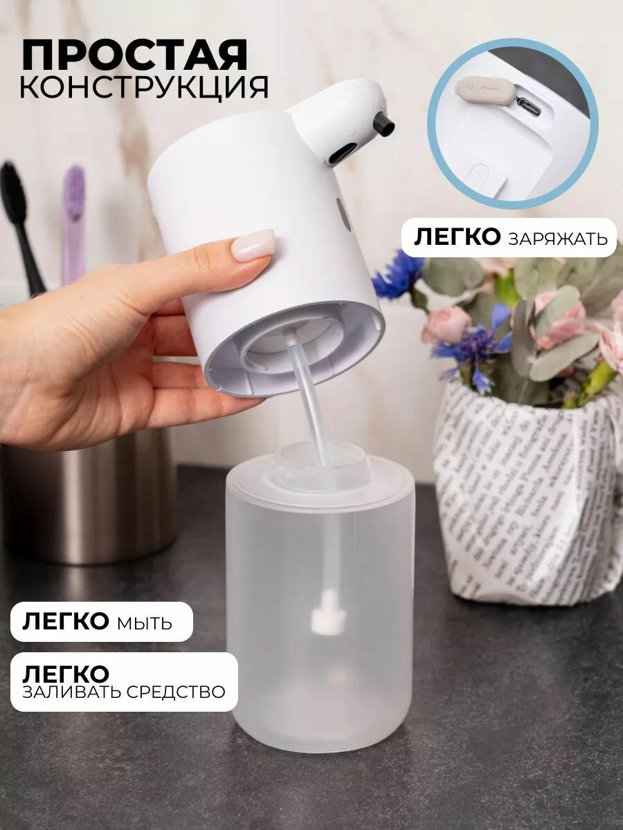 Изображение Xiaomi Настенный дозатор для жидкого мыла сенсорный диспенсер