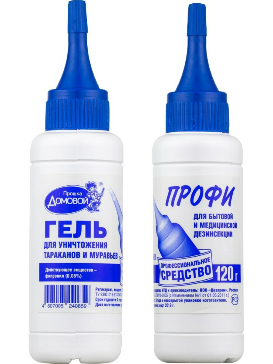 Домовой Прошка ПРОФ гель от тараканов и муравьев  туба   120 г 2 шт