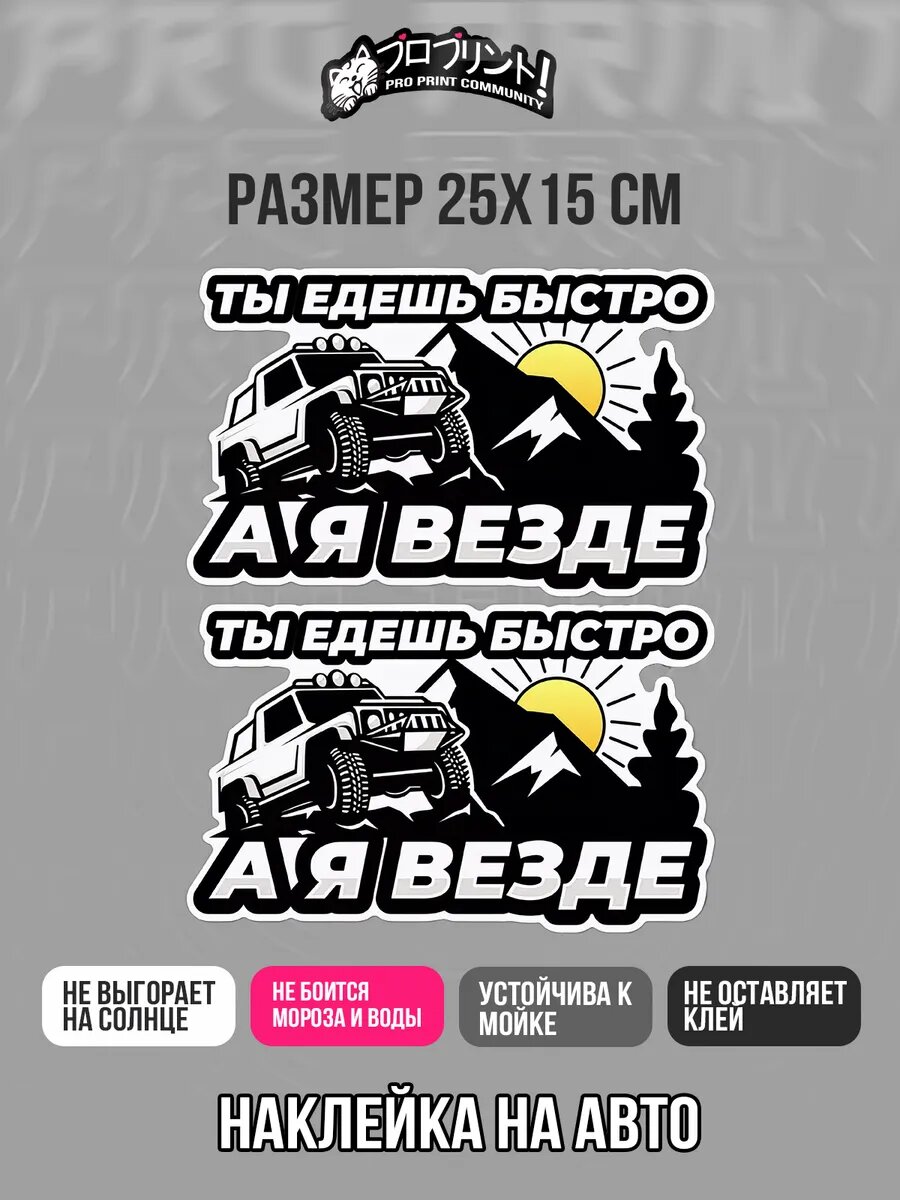 Наклейки на авто надпись Ты едешь быстро а я - везде