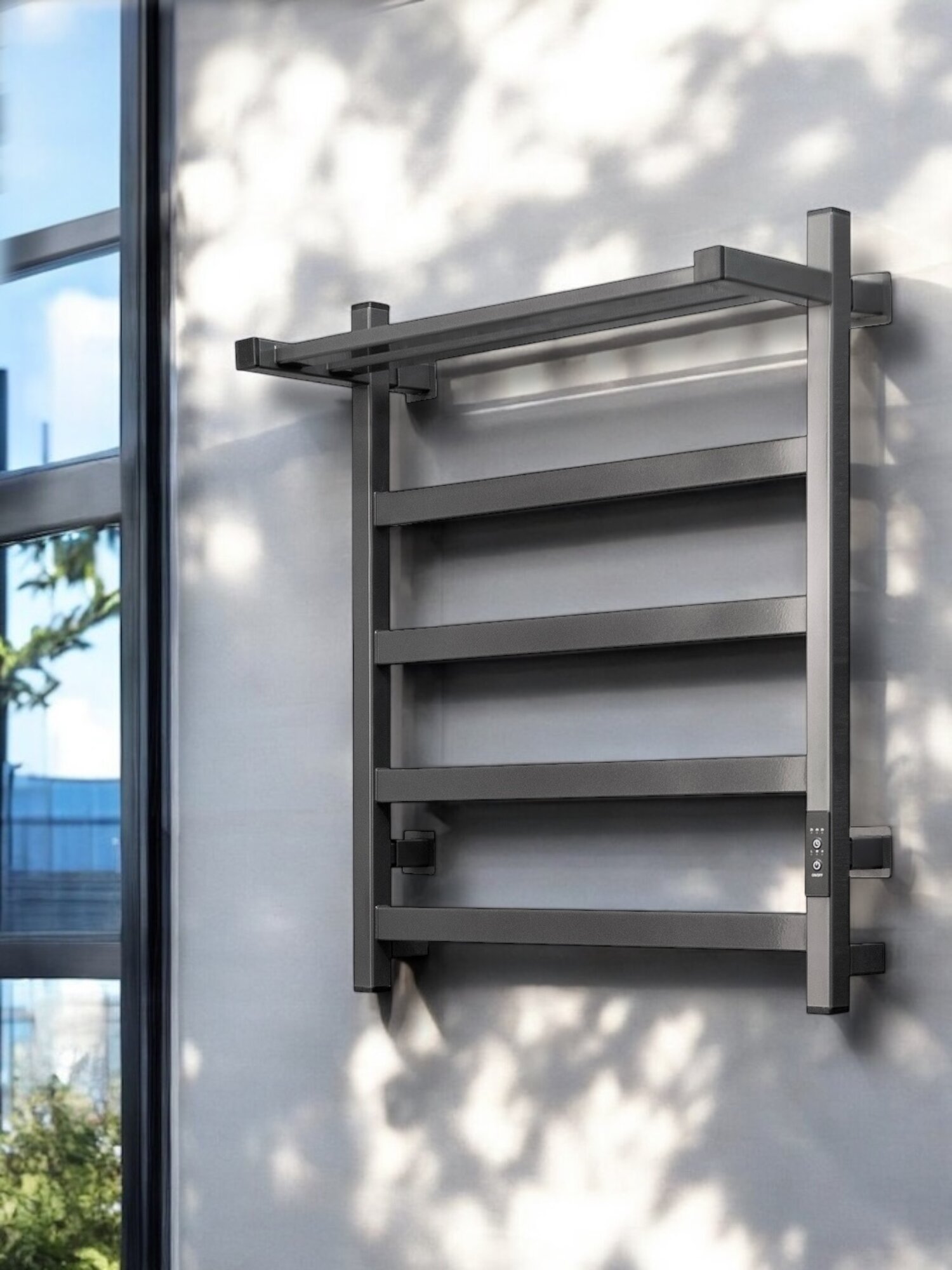 Полотенцесушитель электрический Тругор 500мм 600мм форма лесенка цвет серый (оружейная сталь) подключение универсальное