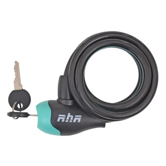 Замок велосипедный с ключом 10x1500 мм мятный RUSH HOUR
