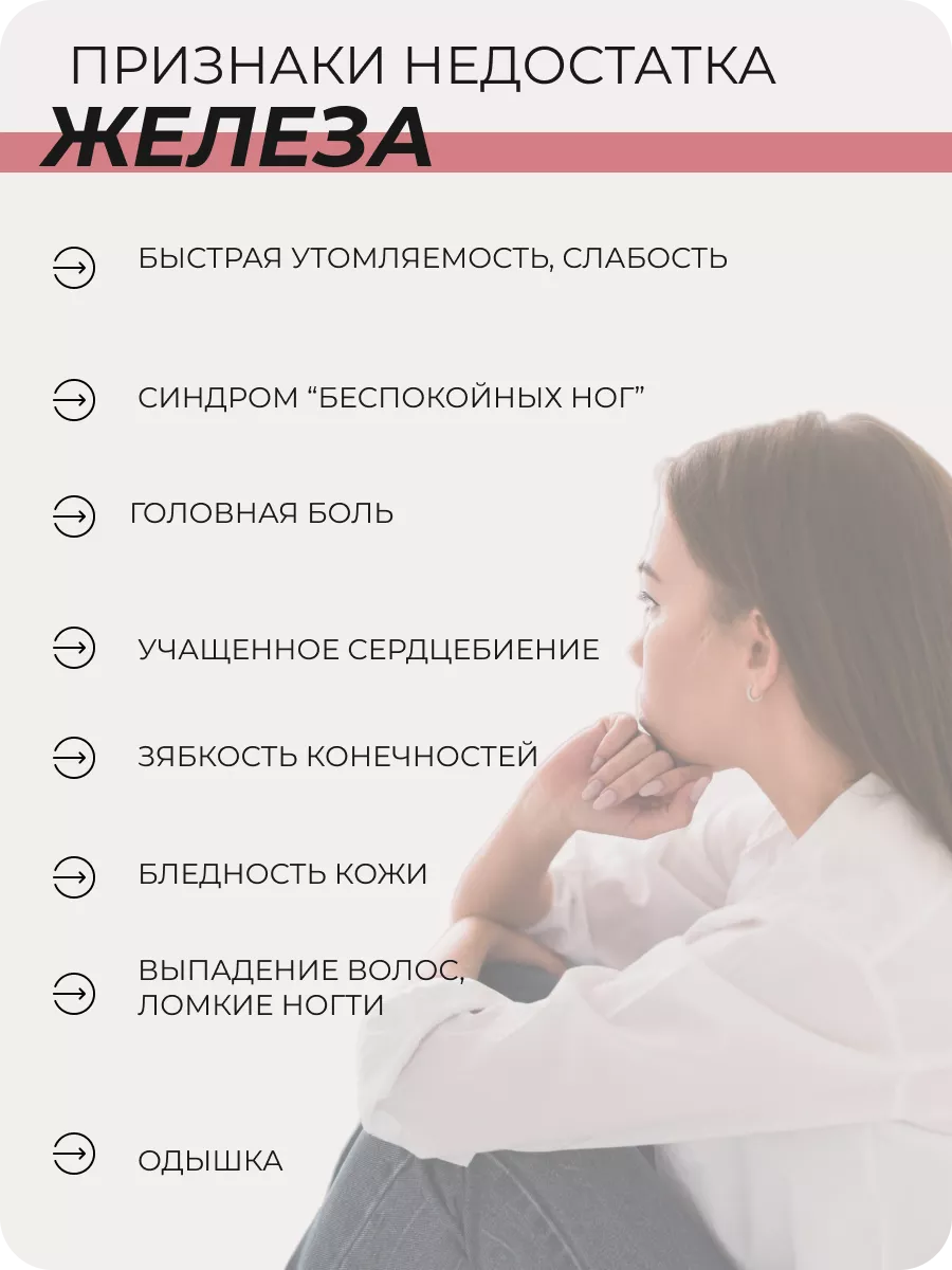 Изображение Глобифер Форте 40 таблеток, БАД, для женщин, для мужчин, при анемии, витамины для волос, ногтей, сердца