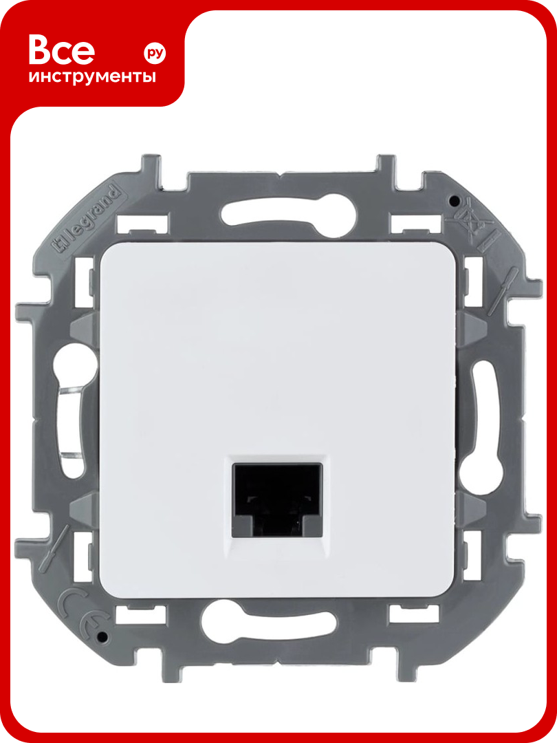Розетка компьютерная Legrand Inspiria RJ45, категория 5e, UTP, белый 673825