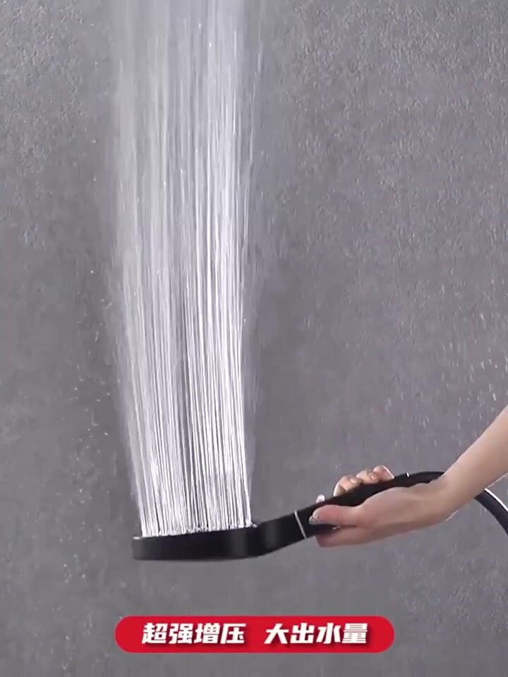 Картинки Душевая лейка Xiaomi 13 см с большой панелью, тремя режимами, регулируемая, массажная, высокого давления, черная