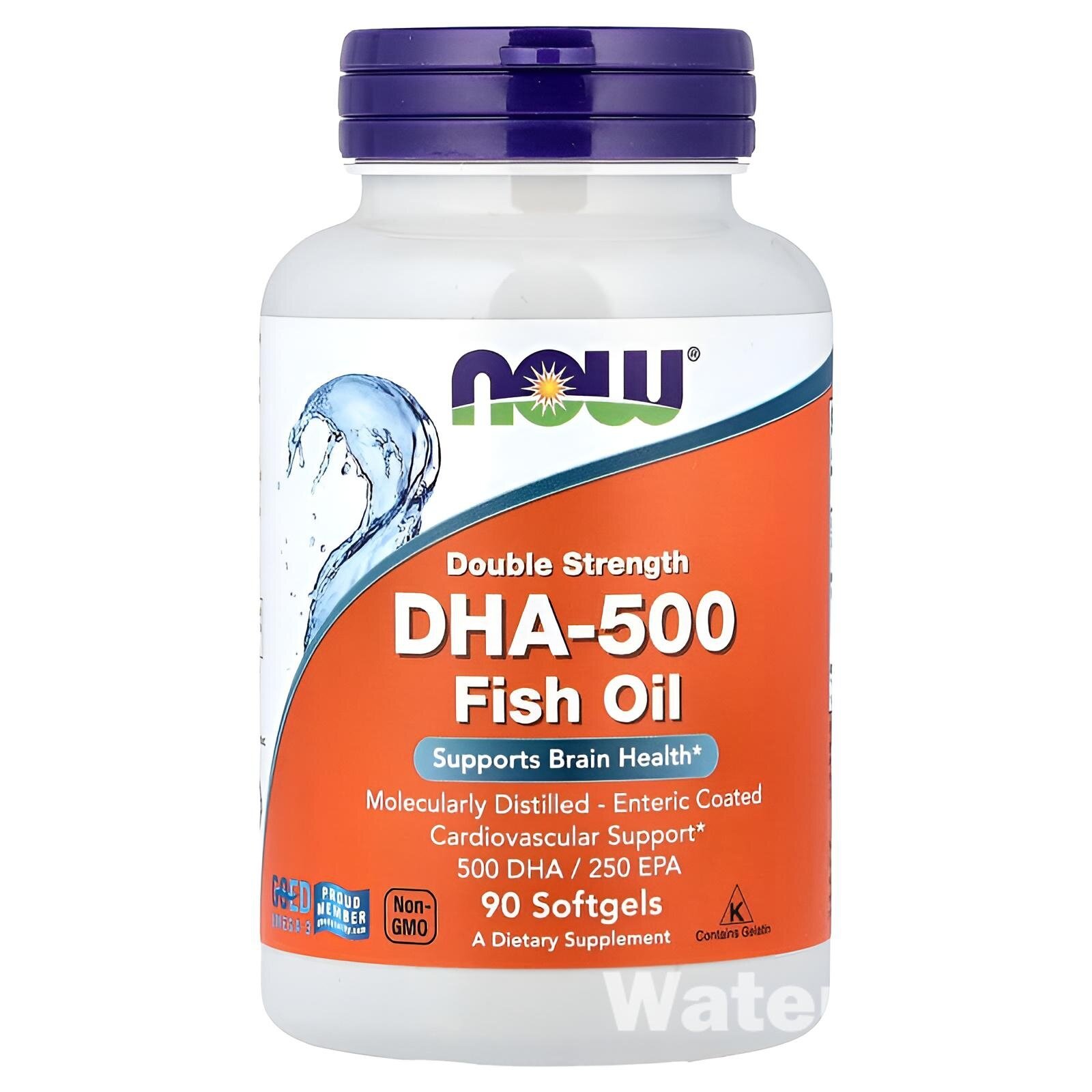 Рыбий жир NOW "DHA-500", для сердца, мозга и зрения, 90 штук