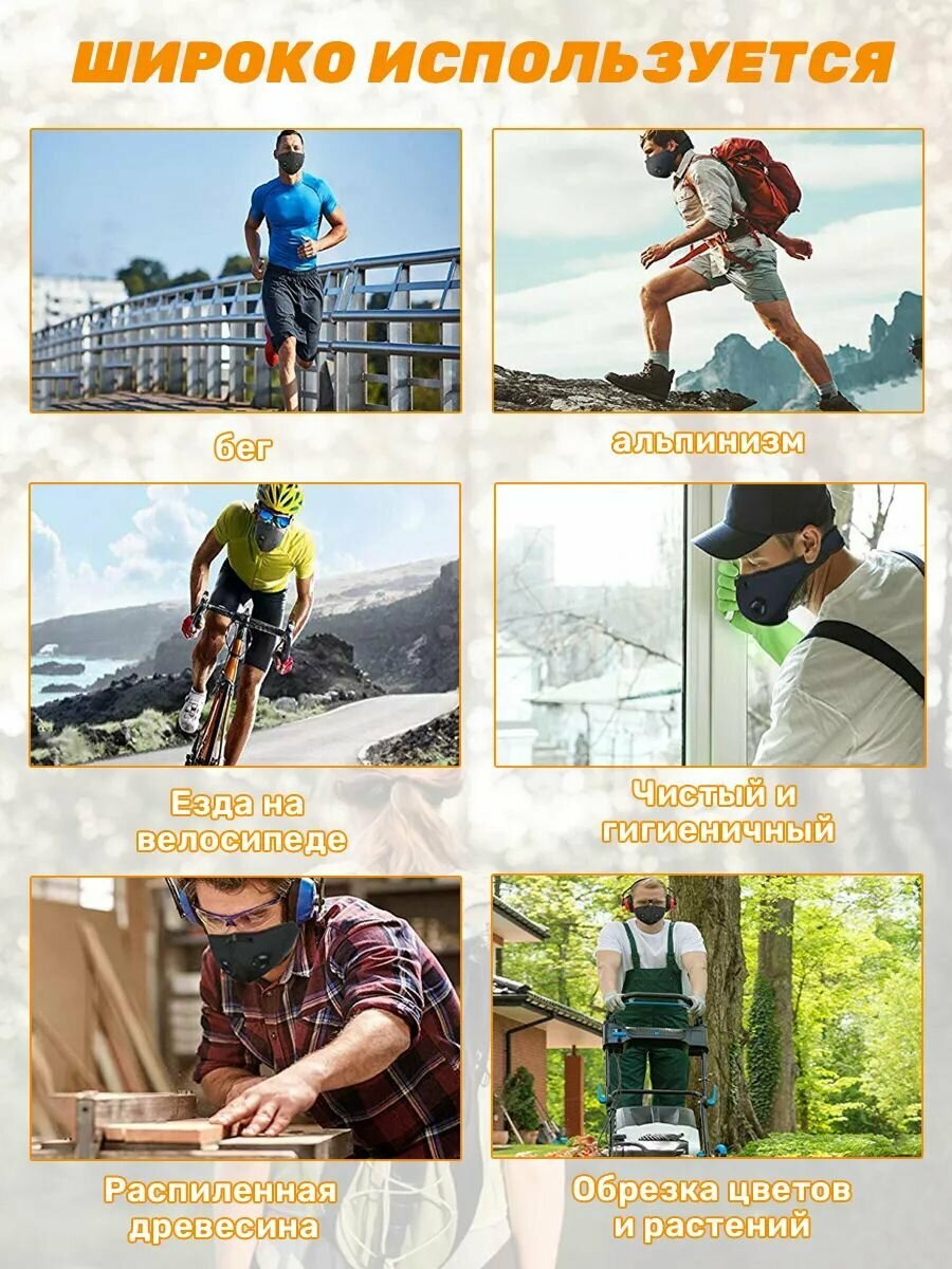 Картинки Наружная дышащая сетка, маска с активированным углем, маска против смога pm2.5, пыленепроницаемая и ветрозащитная-ROMIKY