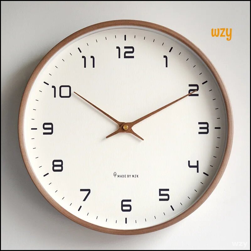 Кварцевые часы в скандинавском стиле в стиле бревенчатого дерева с зернистостью