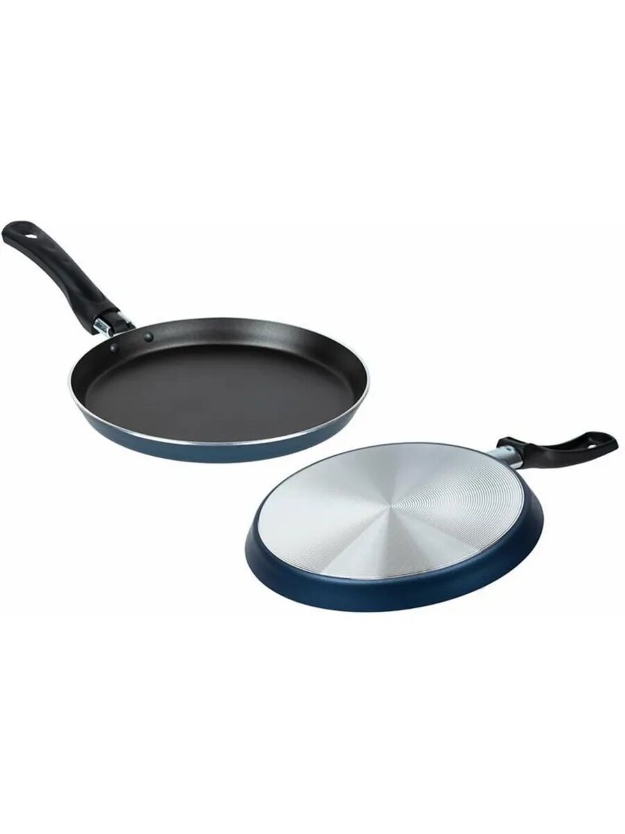 Сковорода универсальная 66220 Сатин 22см несъемная ручка