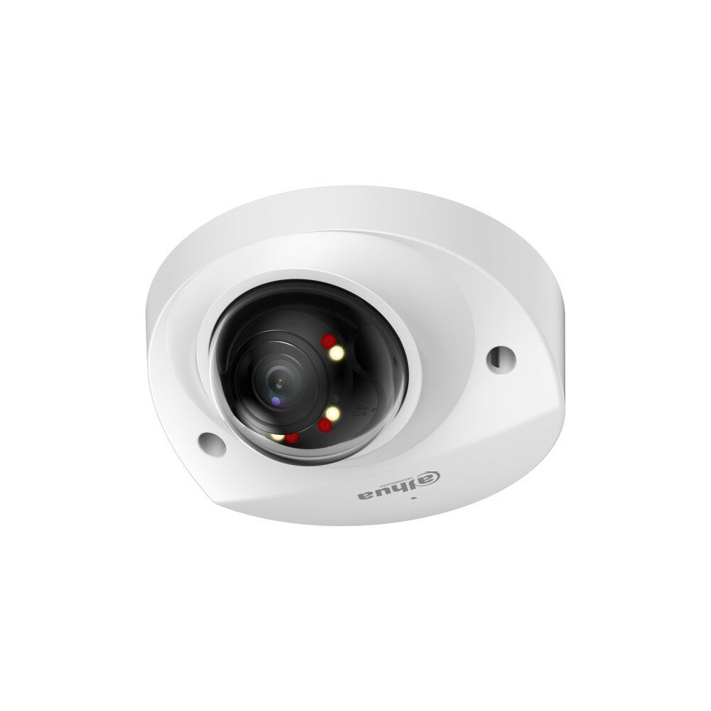 DH-IPC-HDBW2249FP-AS-IL-0280B Dahua Уличная мини-купольная IP камера с ИИ 2.8мм ИК+LED PoE 2Мп микрофон micro SD