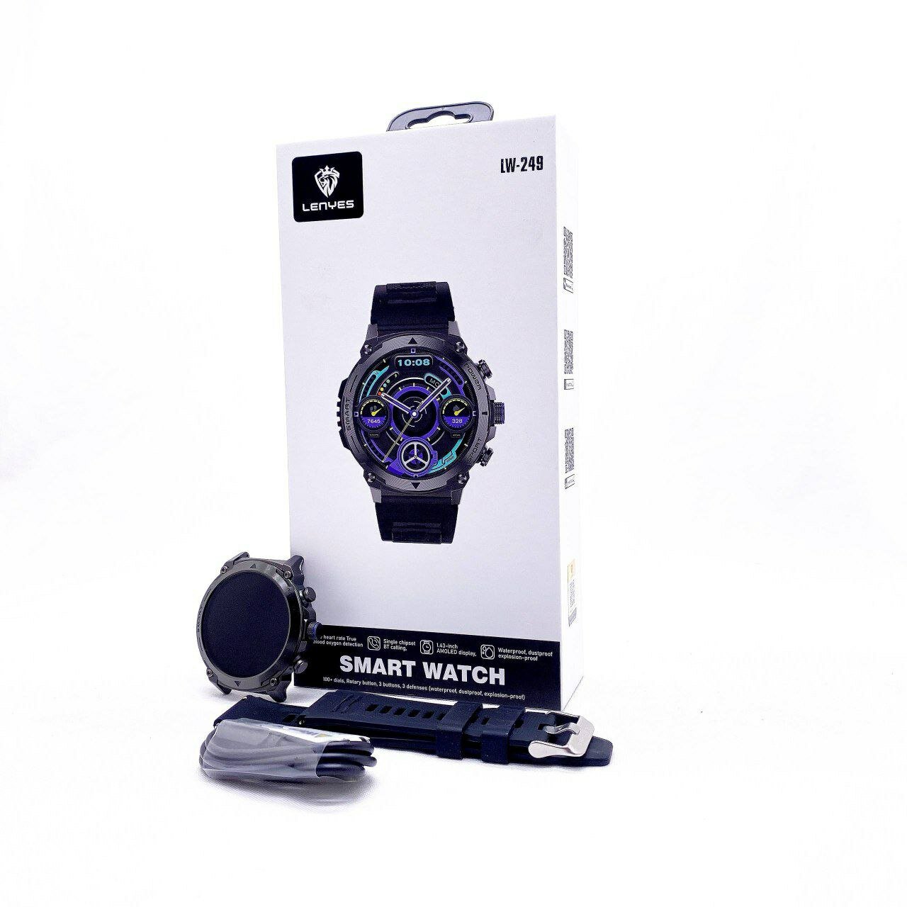 Умные часы Lenyes LW249 черные с пульсом и водонепроницаемостью